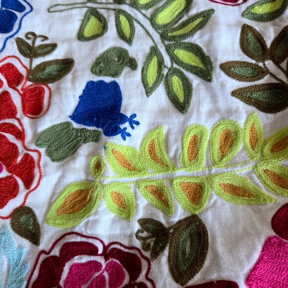 Anthropolgie  Moulinette Soeurs 100% linen embroidery skirt with floral design. - Picture 4 of 12
